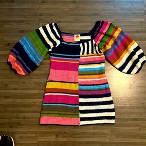 Farm Rio Striped Knit Mini Dress M